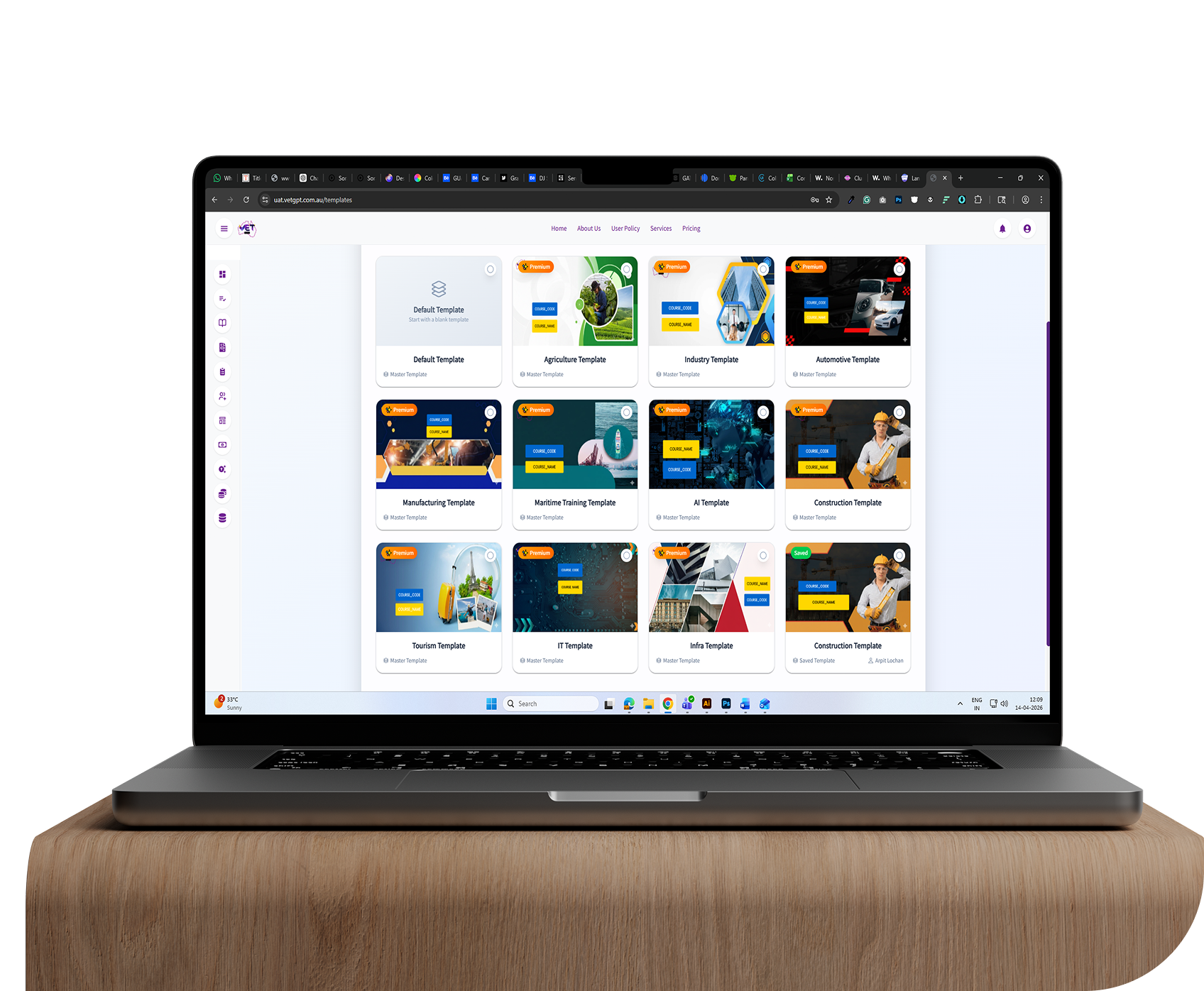 VET-GPT platform on a laptop